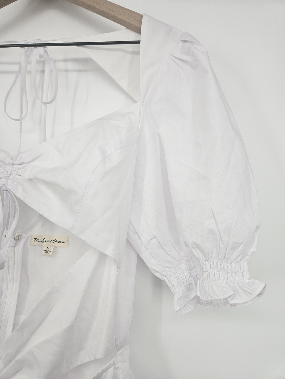 For Love And Lemons White Cut Out Puff Sleeve Romper - Picture 5 of 15